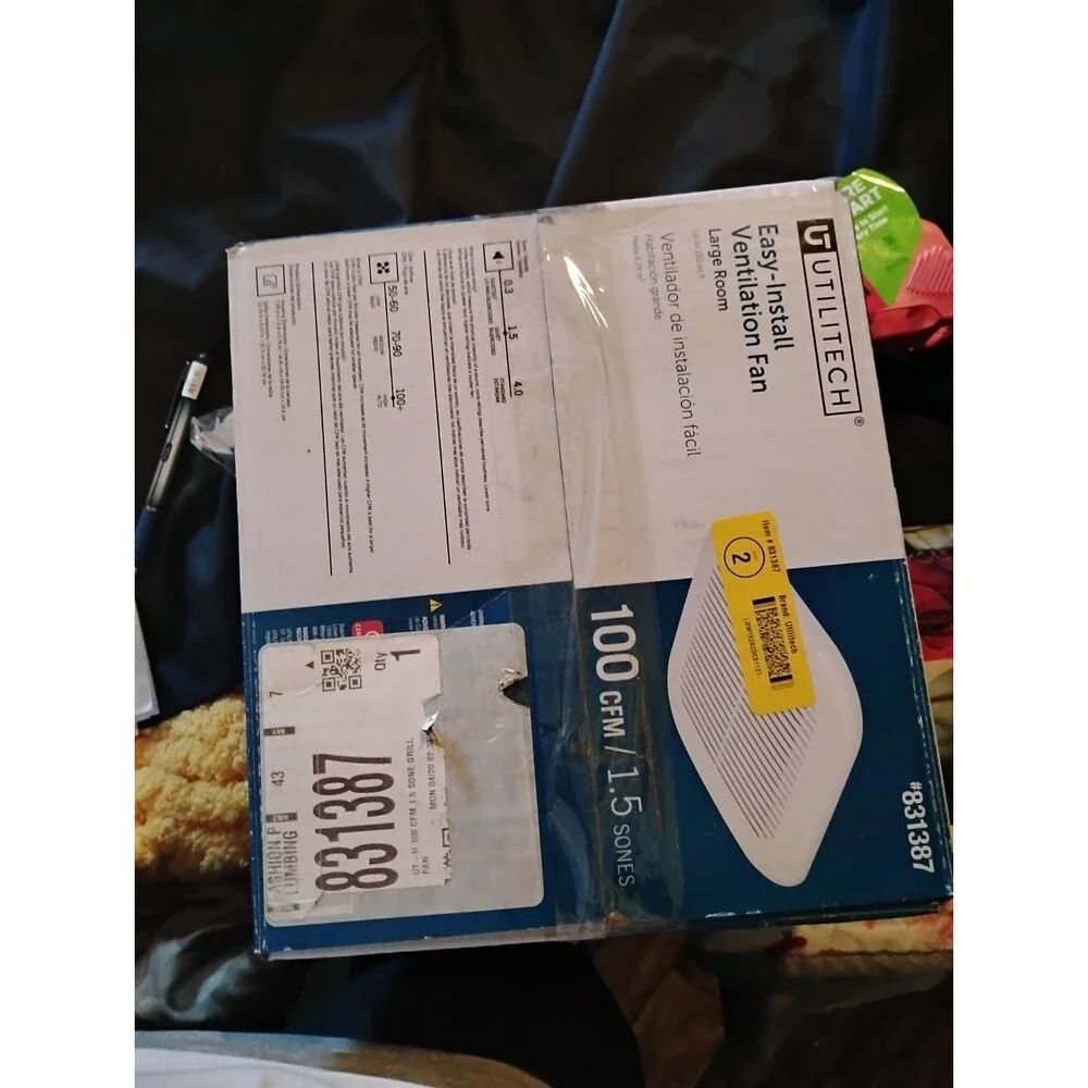 Utilitech Ventilation Fan W/Humidity Sensor. 100CFM 1.5-Sones White #5632649